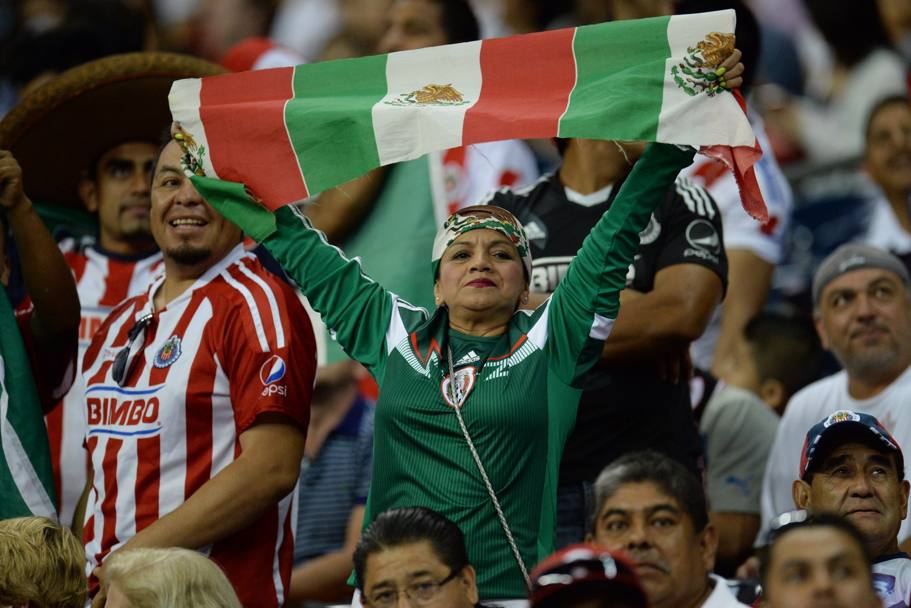 Una tifosa messicana all&#39;NRG Stadium di Houston. LaPresse
